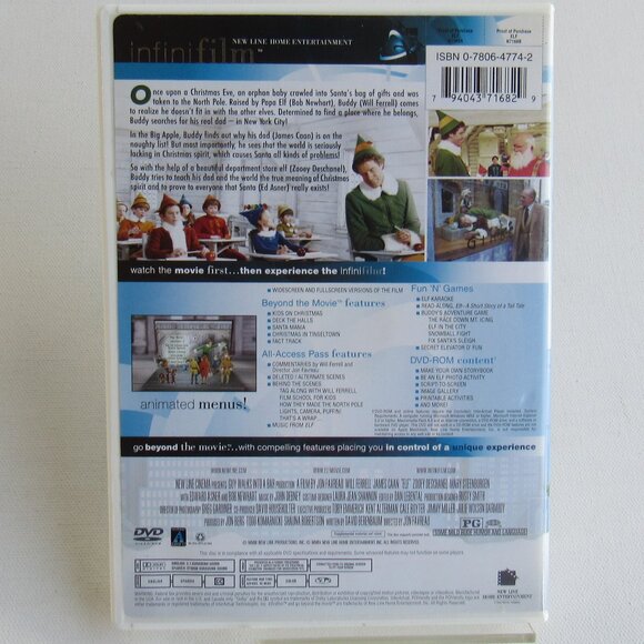Elf Movie DVD Featuring Will Ferrell Iconic Classic Holiday Christmas Comedy - Picture 2 of 7